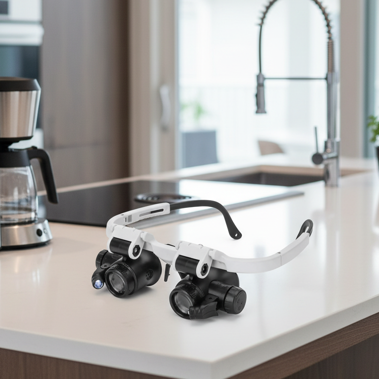 Jewellery Magnifying Glasses with LED Light, LED Magnifying Glass with 8x 15x 23x Lenses, Magnifying Glasses for Crafts