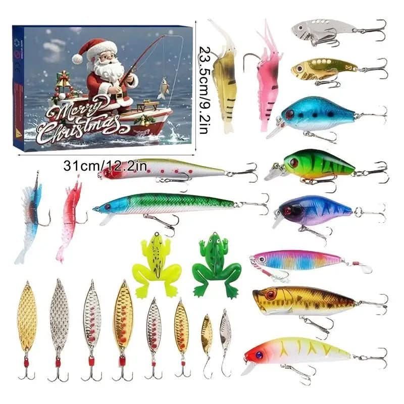 Advent Calendar for Men with 24 Fishing Lures, Fishing Advent Calendar for Freshwater and Sea, Fishing Baits for Anglers_06