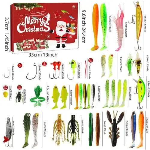 Advent Calendar for Men with 24 Fishing Lures, Fishing Advent Calendar for Freshwater and Sea, Fishing Baits for Anglers_07