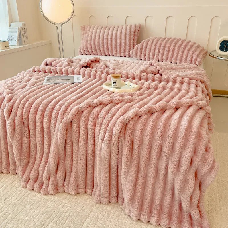Faux Fur Throw Blankets, Fluffy Sofa Throw, Bedroom Throws, Fluffy Blanket for Bed and Travel_08