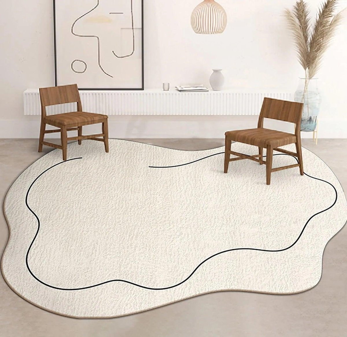 Large Rugs for Living Room, Fluffy Washable Rug with Cloud Pattern, Non Slip Shaggy Rug for Bedroom