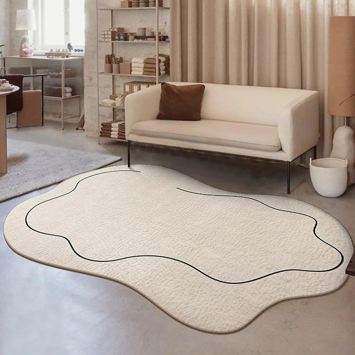 Large Rugs for Living Room, Fluffy Washable Rug with Cloud Pattern