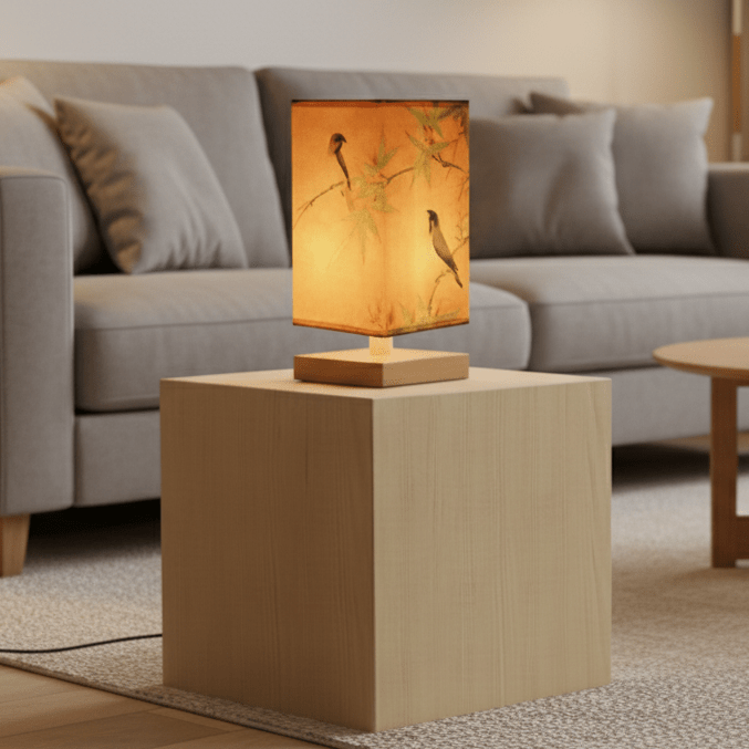Living Room Wall Lights, Wooden Wall Lamp with Fabric Lamp Shade, Scandinavian Wall Sconce for Bedroom and Hallway_04