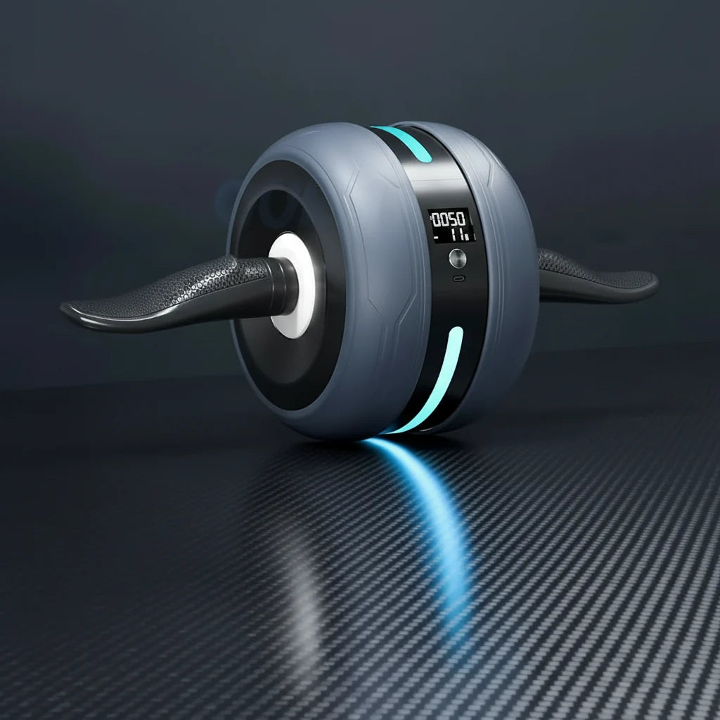 Ab Roller Wheel with Automatic Rebound and Smart Counter, Abdominal Wheel for Core Training, Home Gym Equipment