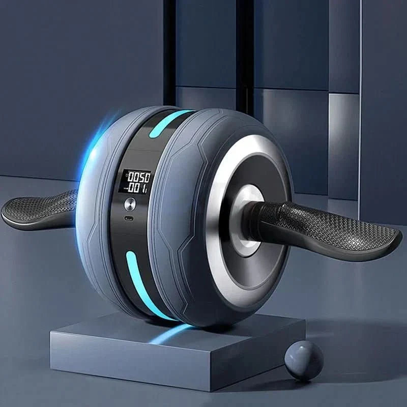 Ab Roller Wheel with Automatic Rebound and Smart Counter, Abdominal Wheel for Core Training, Home Gym Equipment