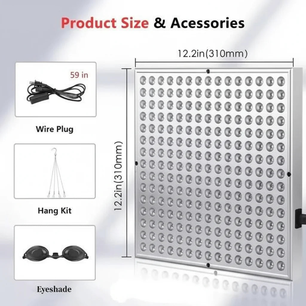 Red Light Therapy Panel with 225 LEDs, 660 nm Red Light Panel – image 4