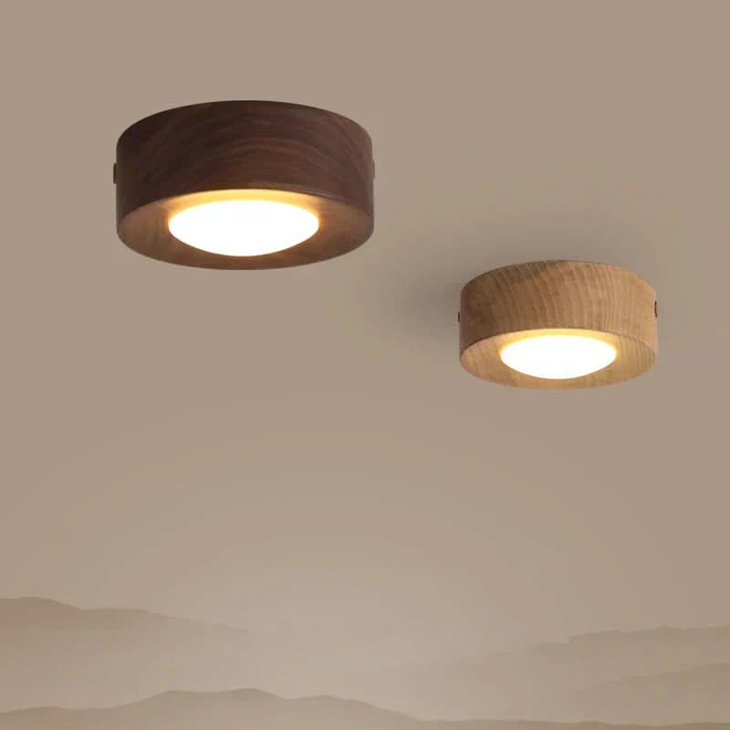 LED Ceiling Lights, Wooden Ceiling Spotlight in Warm or Three Colour Light, Bedroom Ceiling Light, LED Light Fitting_00
