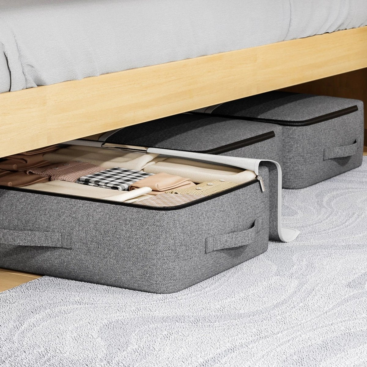 Storage Bag with Zip, Clothes Storage Bags with Handles and Clear Window, Large Storage Bag for Blankets and Toys_03