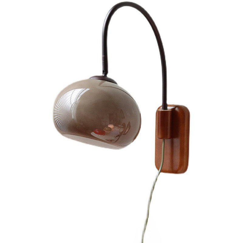 LuminaraWood | Elegant Modern Solid Wood Glass Globe Wall Sconce Light 1