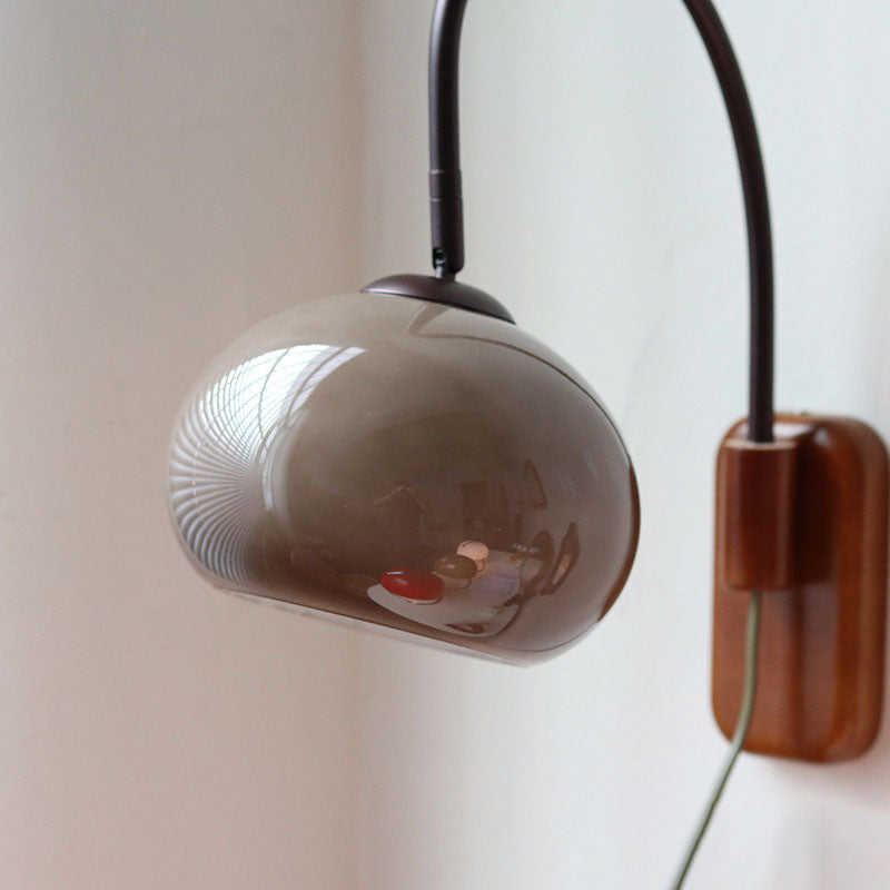 LuminaraWood | Elegant Modern Solid Wood Glass Globe Wall Sconce Light 3
