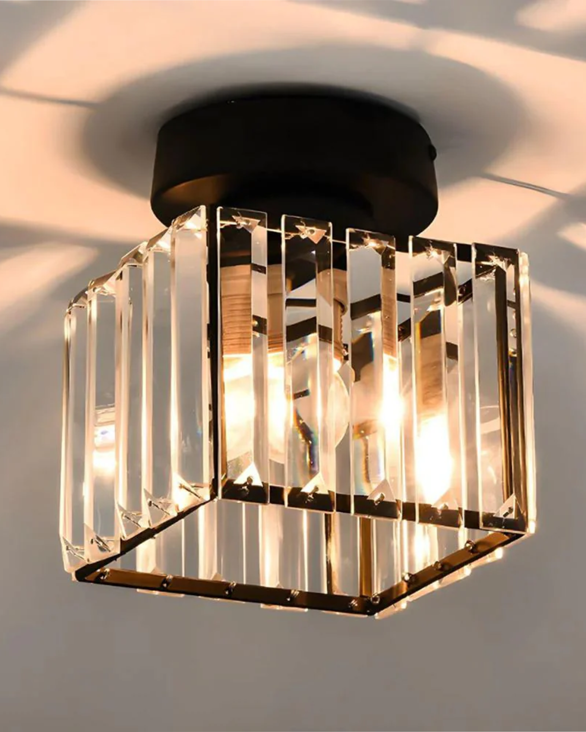 Luminara | Elegant Modern Crystal Glass Square Ceiling Light 1