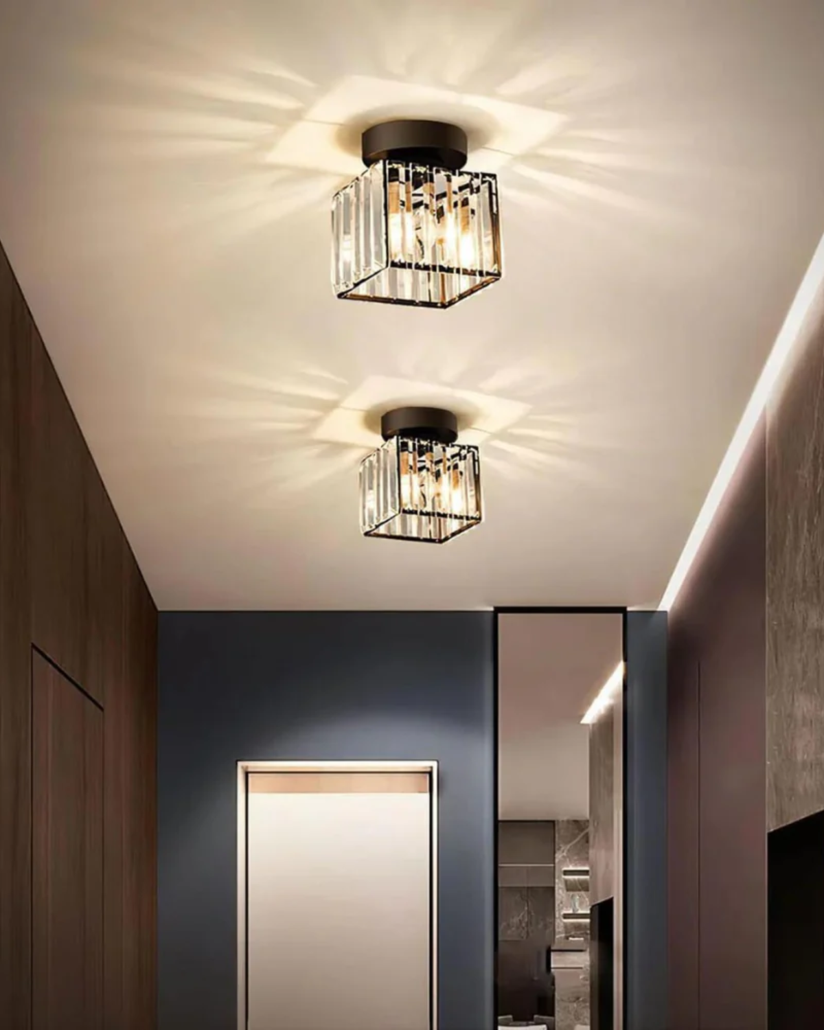 Luminara | Elegant Modern Crystal Glass Square Ceiling Light 4