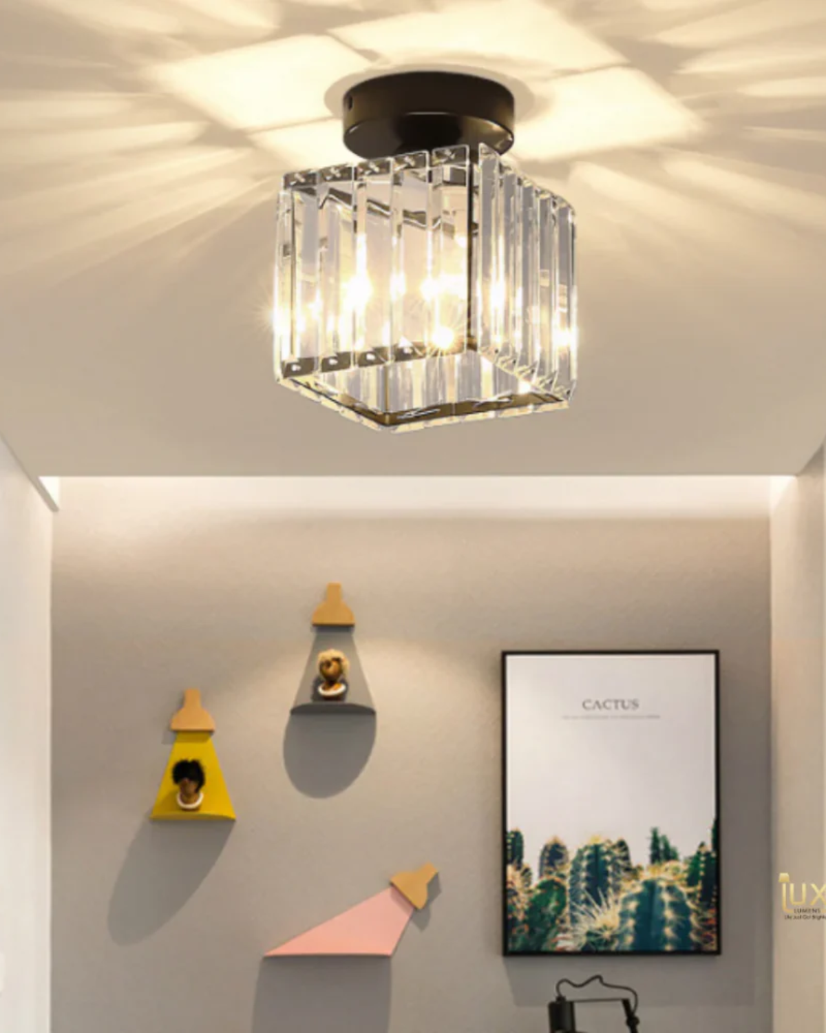 Luminara | Elegant Modern Crystal Glass Square Ceiling Light 7