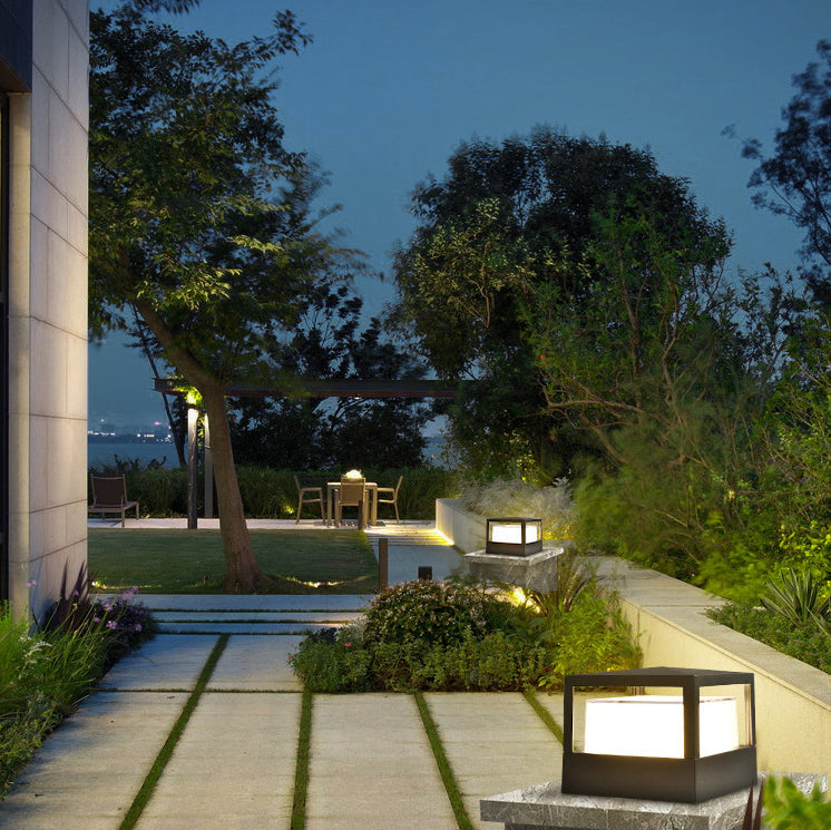 Luminara | Elegant Modern Square LED Outdoor Wall Light for Garden Illumination 6
