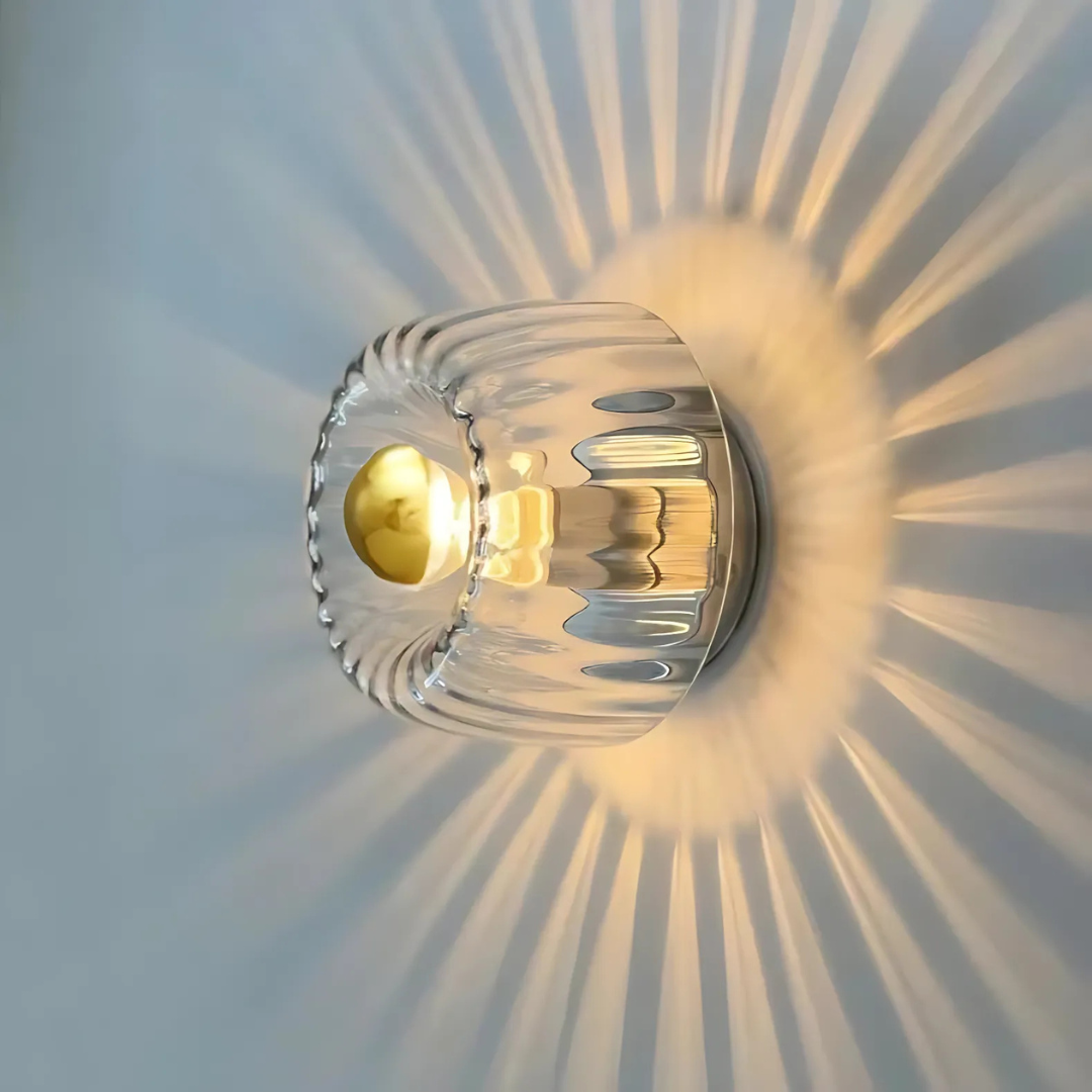 Luminara | Sleek Elegant Round Glass LED Wall Sconce Light