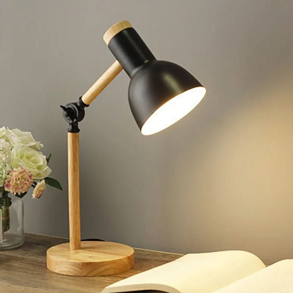 Table Lamps for Living Room, Wooden Bedside Lamp with Adjustable Arm – image 8
