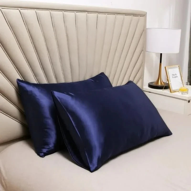 Silky Pillowcases, Satin Pillowcase for Hair 2 Pack, Housewife Pillowcases with Envelope Closure, Soft Pillow Covers