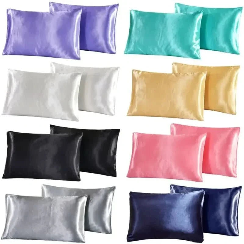 Silky Pillowcases, Satin Pillowcase for Hair 2 Pack