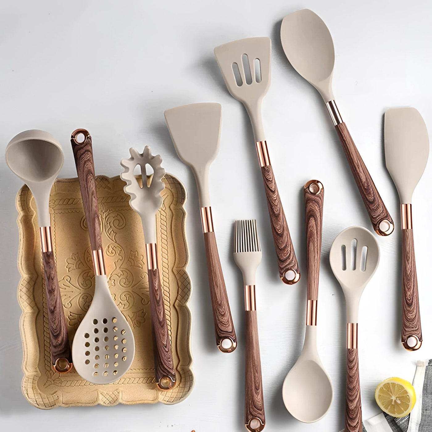 Luxury Kitchen Utensil Set | Silicone Cooking Tools with Ergonomic Design | 10-Piece Kitchenware for Effortless Cooking 1
