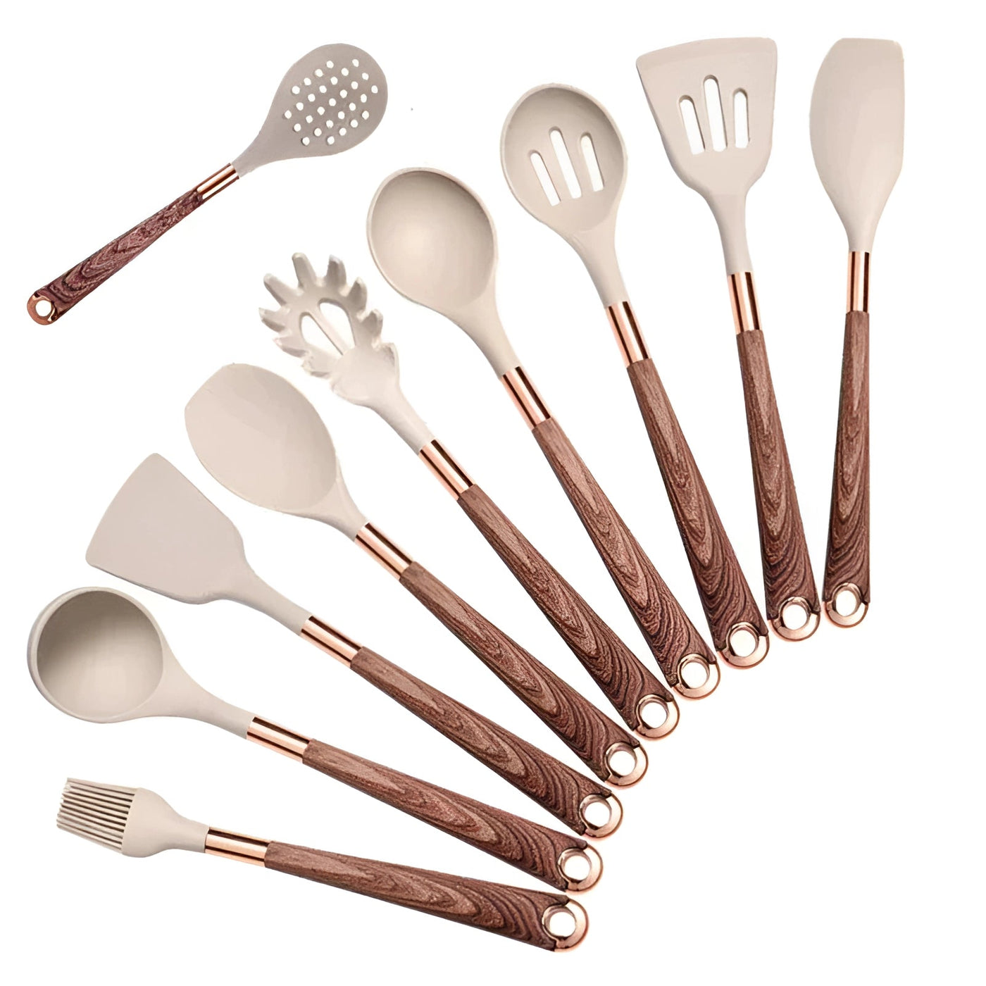 Luxury Kitchen Utensil Set | Silicone Cooking Tools with Ergonomic Design | 10-Piece Kitchenware for Effortless Cooking 5