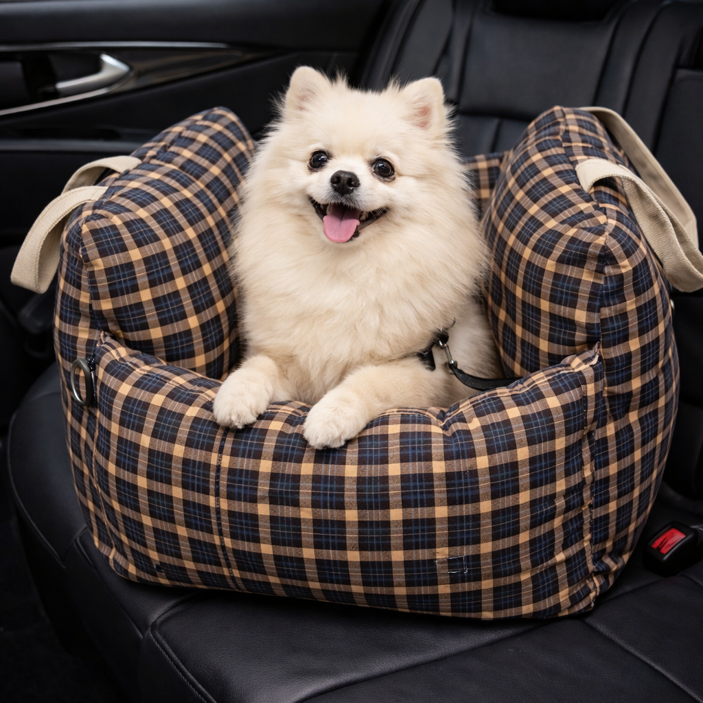 Luxury Waterproof Dog Car Seat with Adjustable Safety Leashes | Cozy Travel Bed for Secure Rides 7