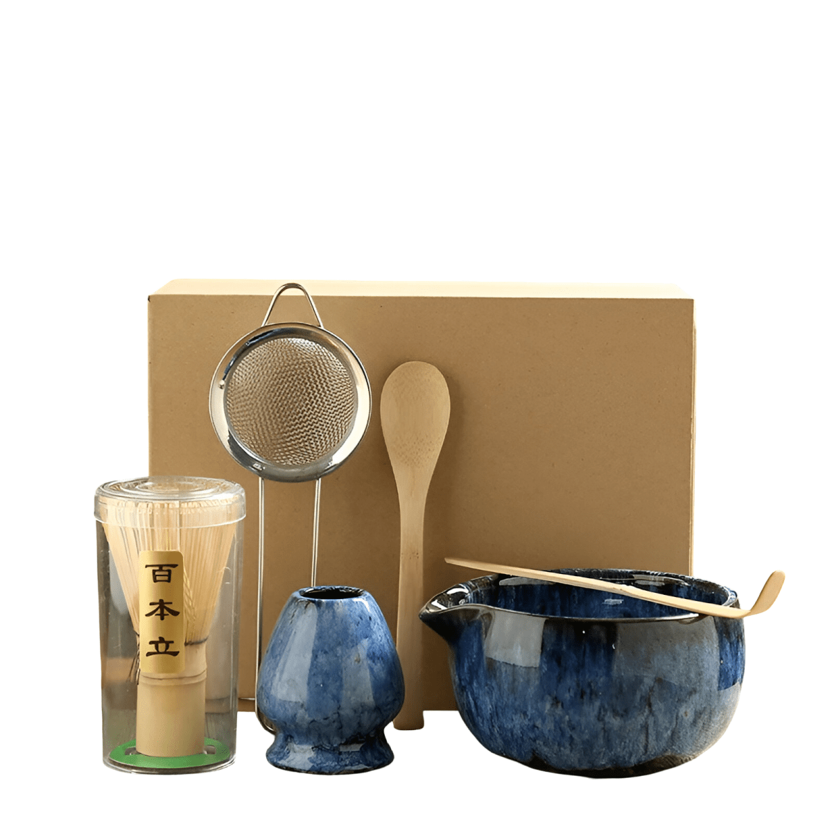 Matcha Set with Matcha Whisk and Bowl, 6 Piece Matcha Kit for Beginners, Tea Gift Set in Bamboo and Pottery_01