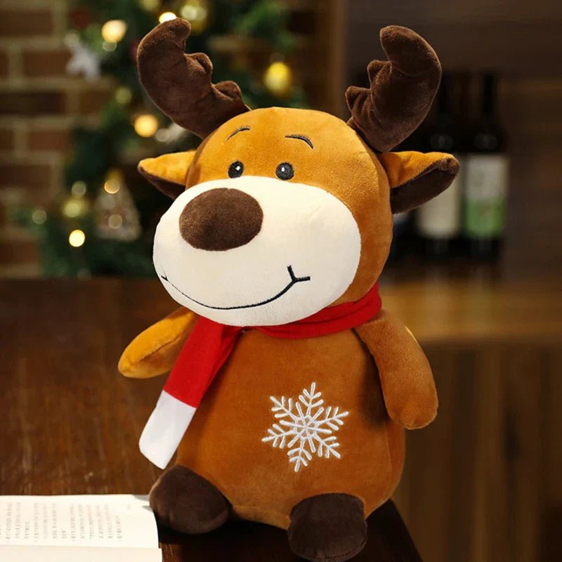 Christmas Toy Plush Santa Claus and Reindeer, Snowman Cuddly Toy in 2 Sizes, Christmas Soft Toys for Mantel Decoration