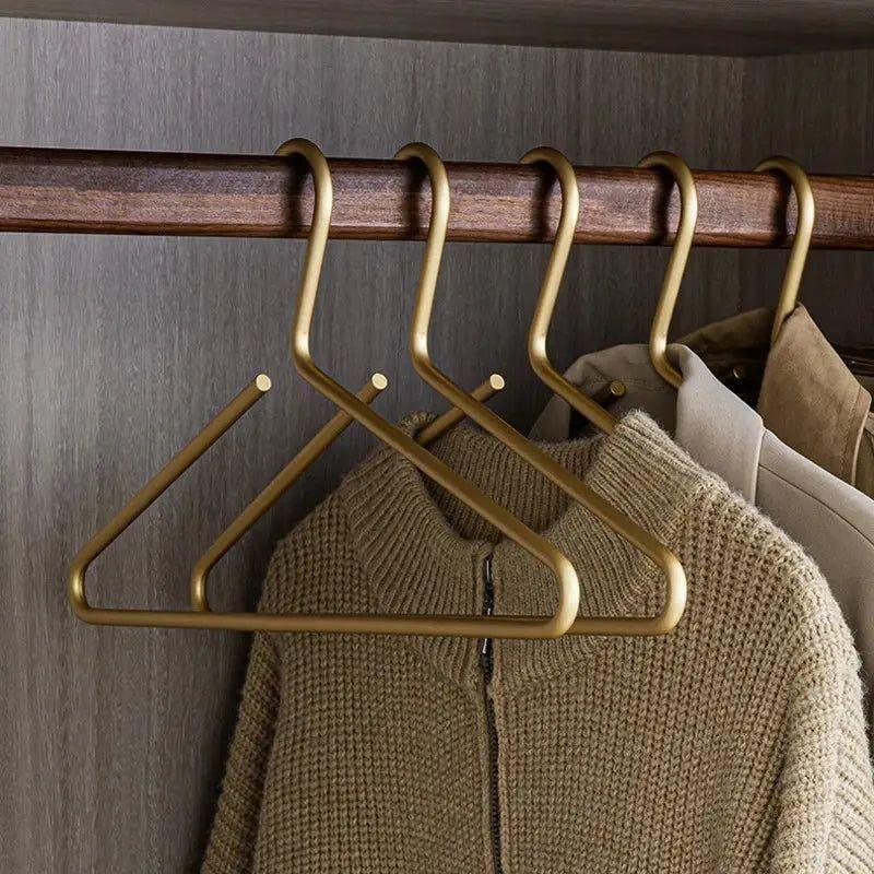 Metal Coat Hangers Set of 5, Gold and Silver Hangers for Shirts and Dresses