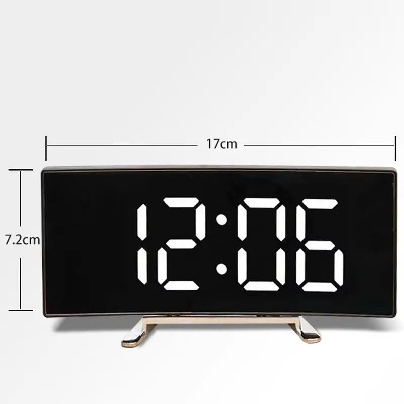 Digital Alarm Clock with Mirror LED Display, Silent Bedside Clock, Digital Clock for Bedroom with Date and Temperature_06