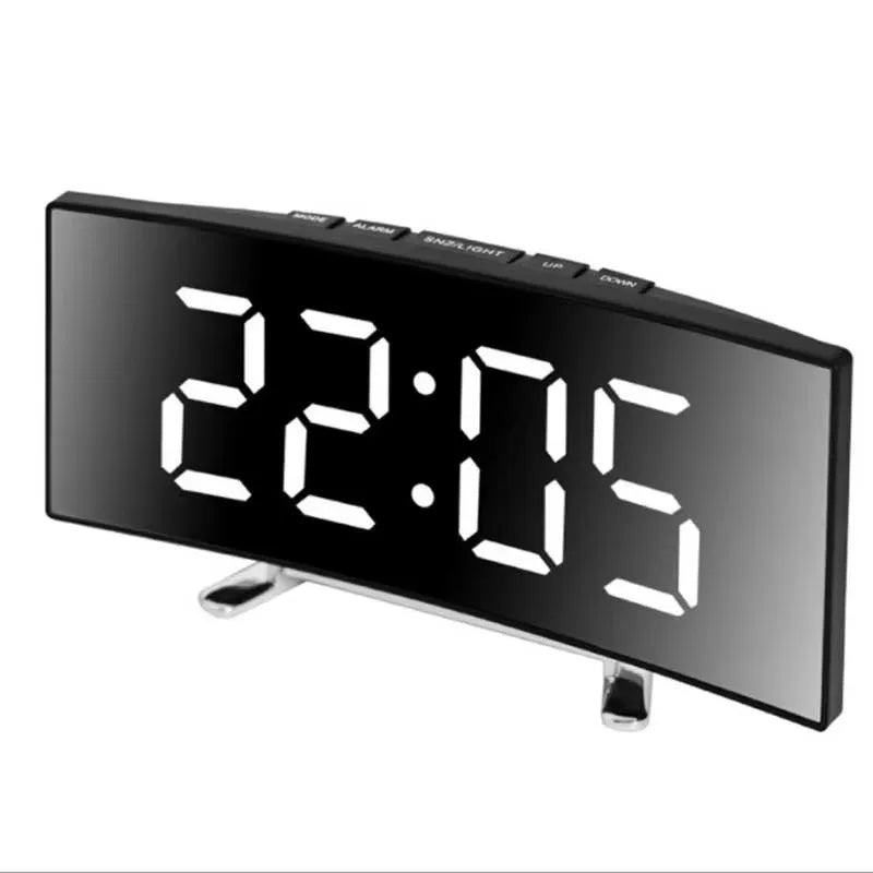 Digital Alarm Clock with Mirror LED Display, Silent Bedside Clock, Digital Clock for Bedroom with Date and Temperature_08
