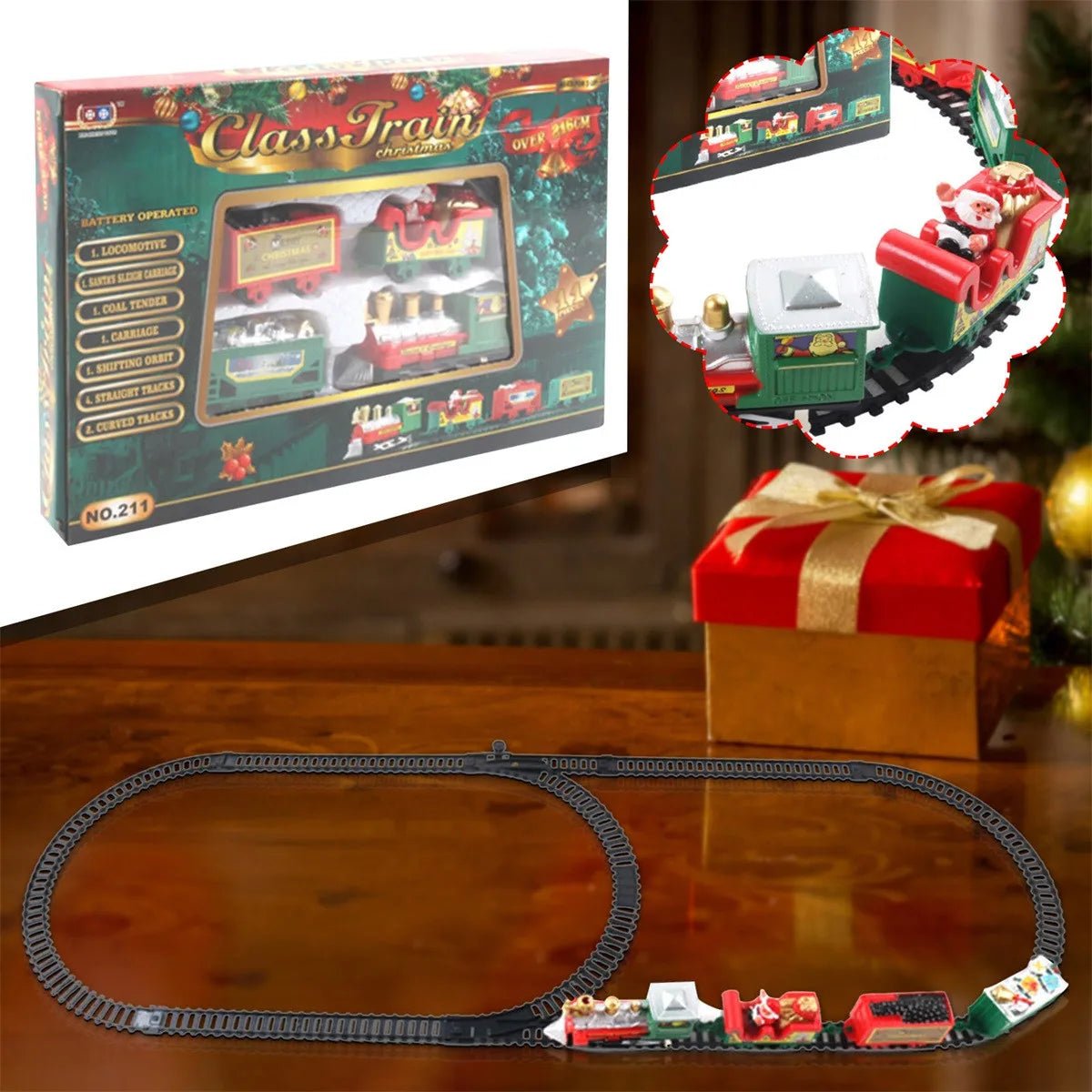 Christmas Tree Train Set, Electric Christmas Train with Track Around the Tree