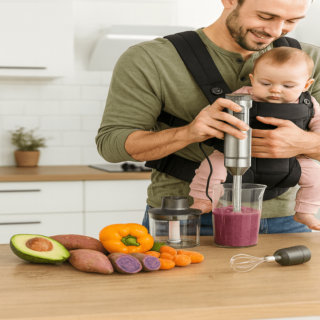 Hand Blender 1000 W, 4 in 1 Stick Blender with Chopper and Whisk, Immersion Blender with 14 Speeds and 700 ml Beaker_01