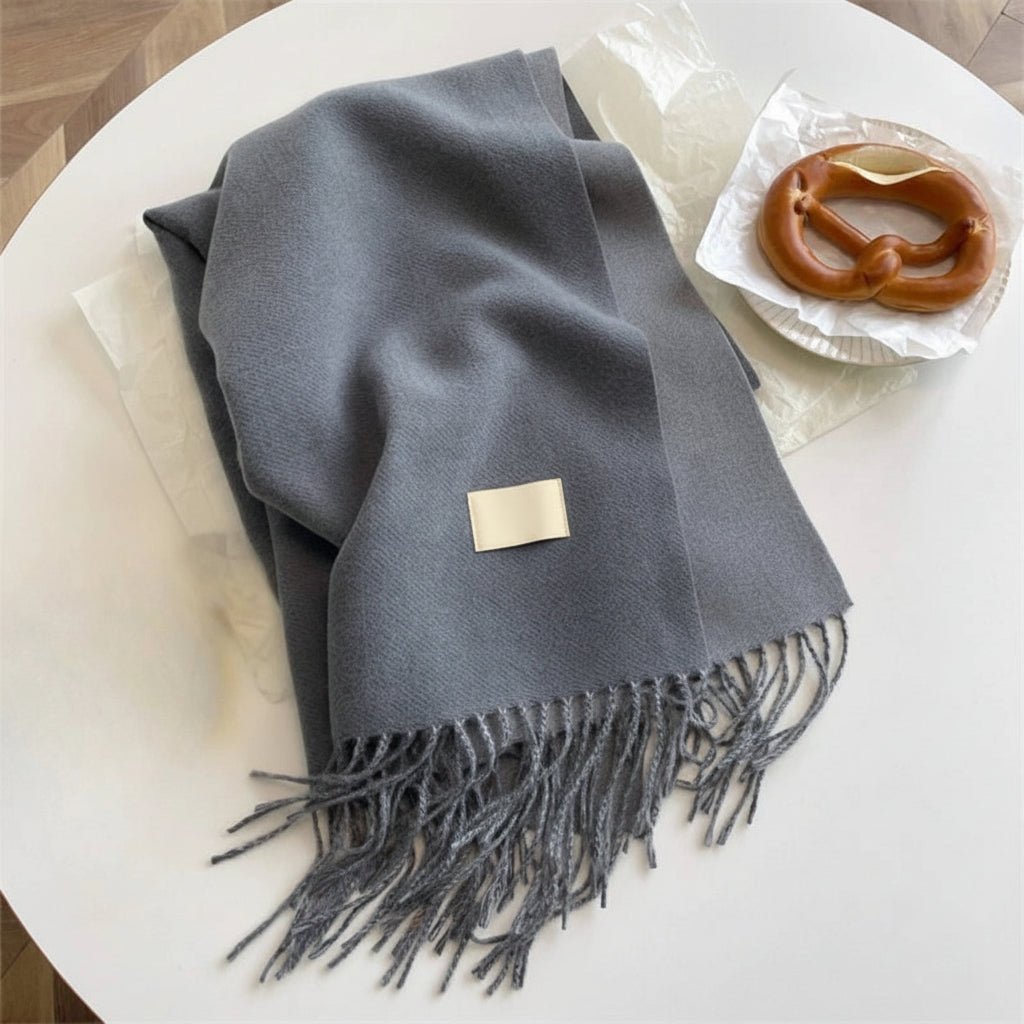 Pashmina Shawls with Tassels, Two Tone Pashmina Scarf, Wrap Shawl for Evening and Office, Large Scarf 60 x 200 cm