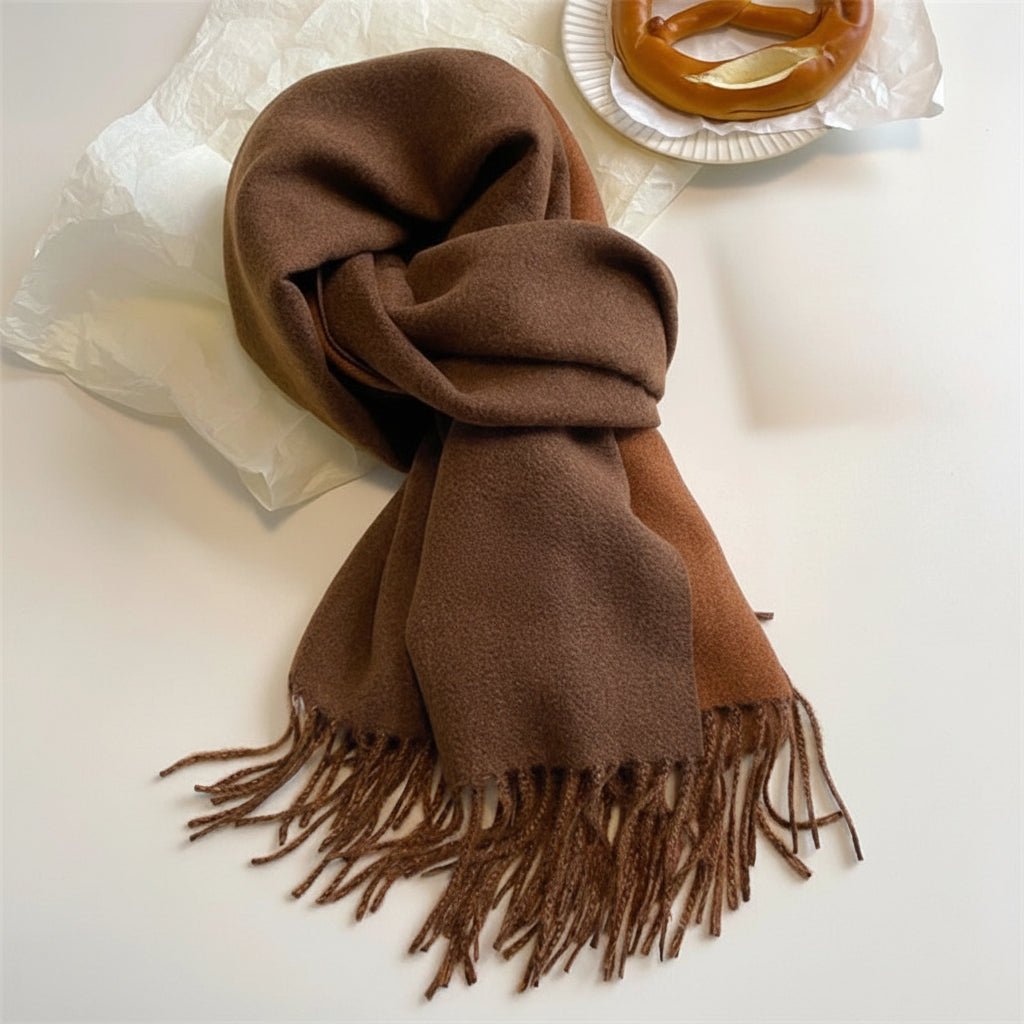 Pashmina Shawls with Tassels, Two Tone Pashmina Scarf – image 9