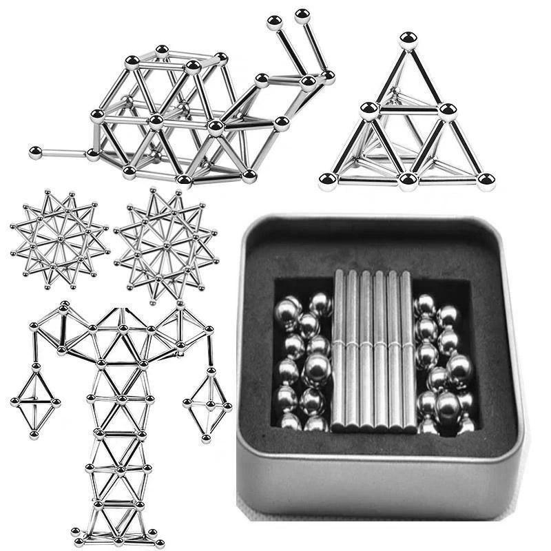 Magnetic Building Blocks Set | Strong Magnetic Rods and Balls for Endless Creativity and Learning Fun 0