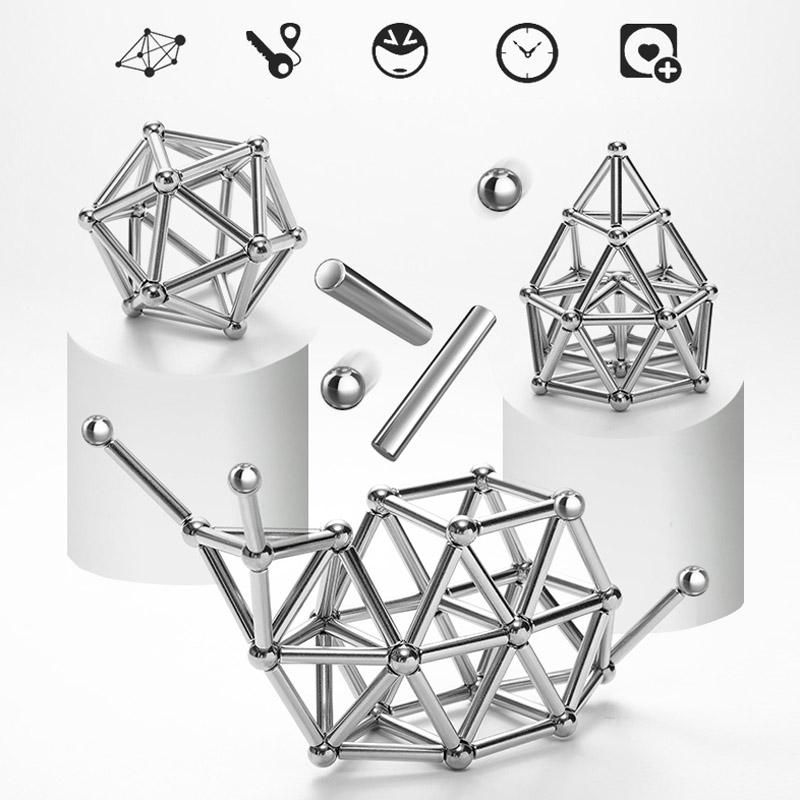Magnetic Building Blocks Set | Strong Magnetic Rods and Balls for Endless Creativity and Learning Fun 6