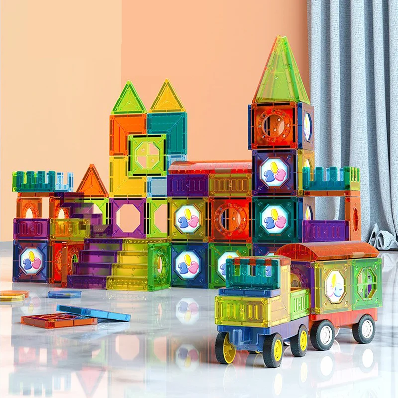 Magnetic Building Blocks Set with LED Lights | STEM Toy for Creative Play 4