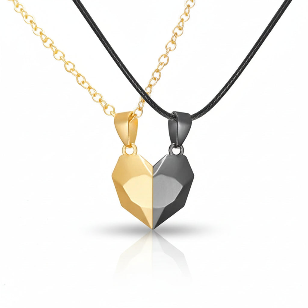 Magnetic Heart Necklace Set | Electrocardiogram Design for Couples | Durable Metal Pendants for Everyday Connection 8