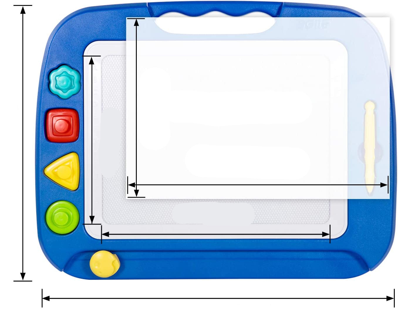 MagniSketch | Magnetic Drawing Board with Four Colors & Stamps | Creative Fun for Kids