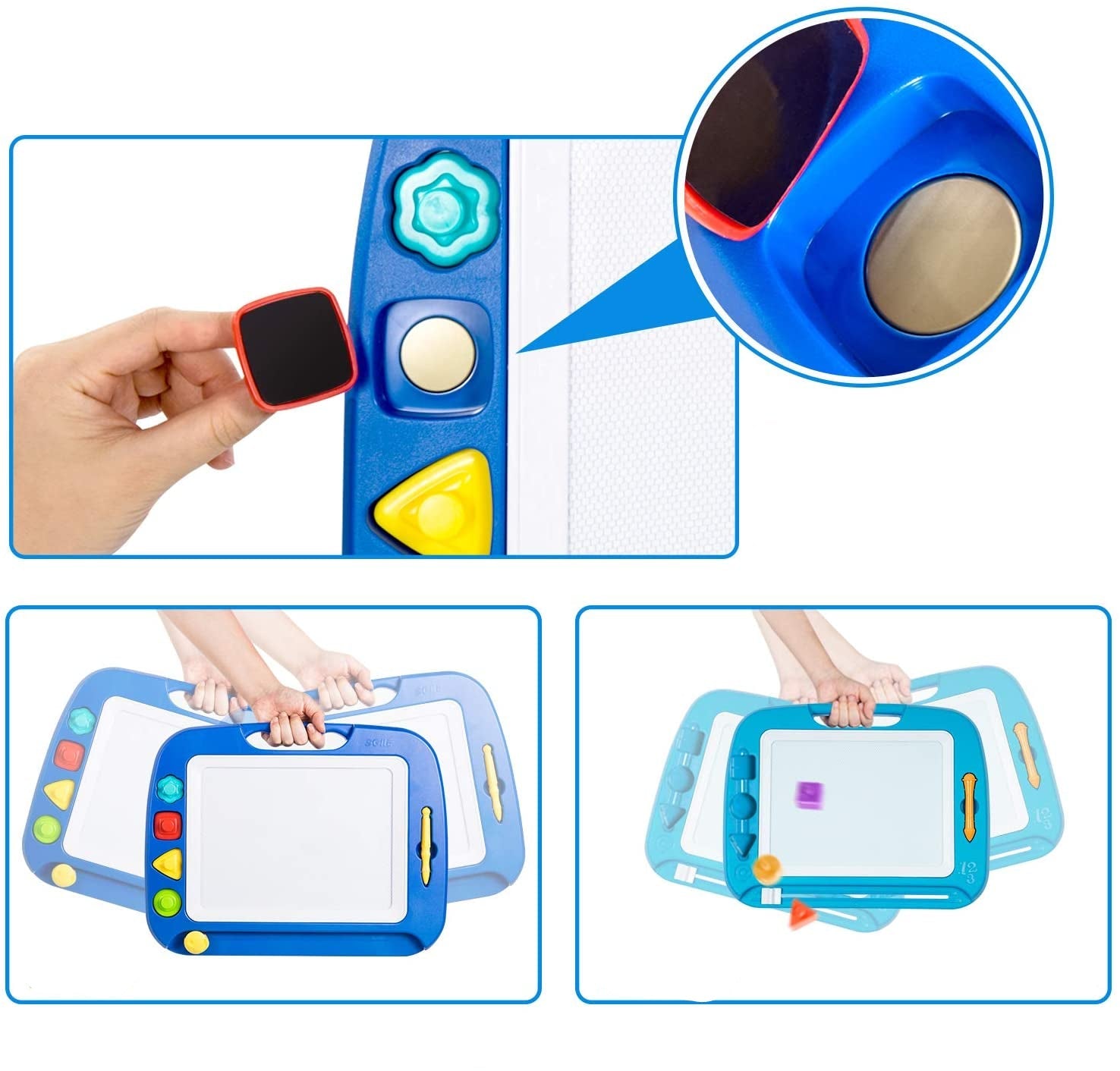 MagniSketch | Magnetic Drawing Board with Four Colors & Stamps | Creative Fun for Kids 2