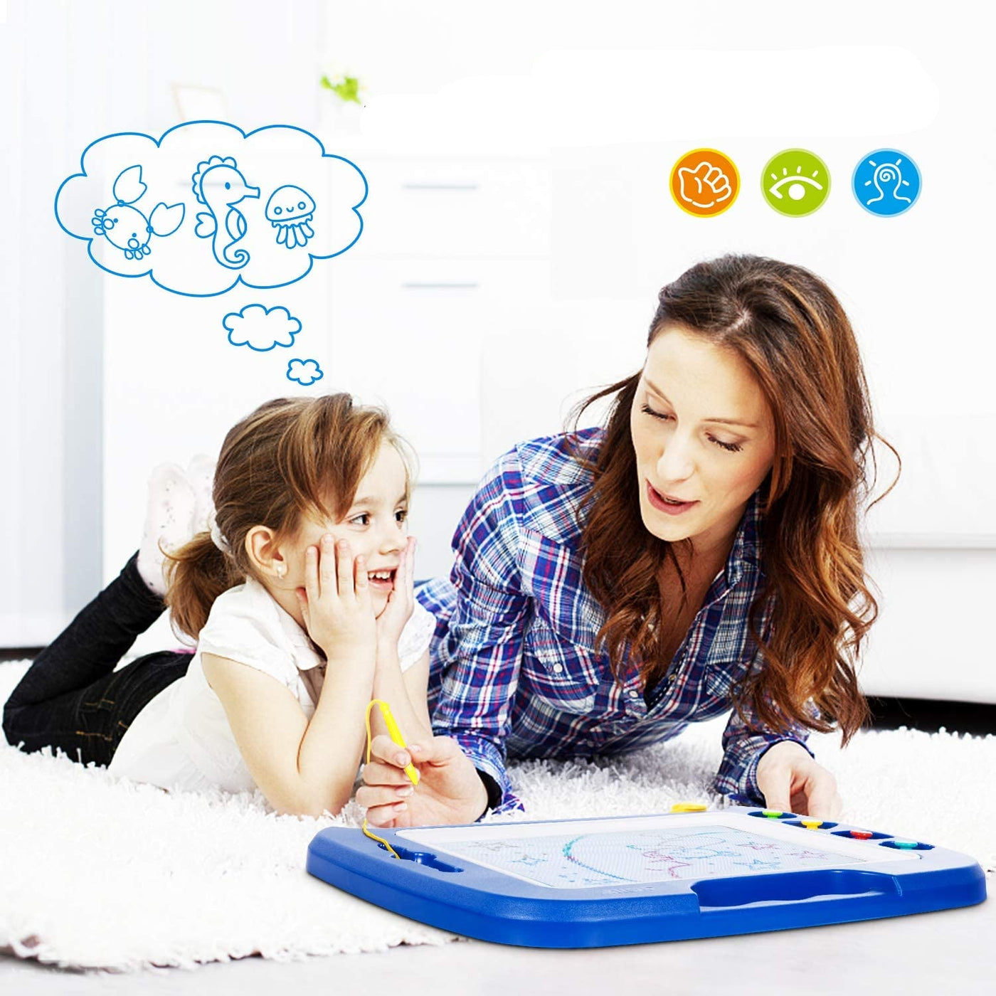 MagniSketch | Magnetic Drawing Board with Four Colors & Stamps | Creative Fun for Kids 3