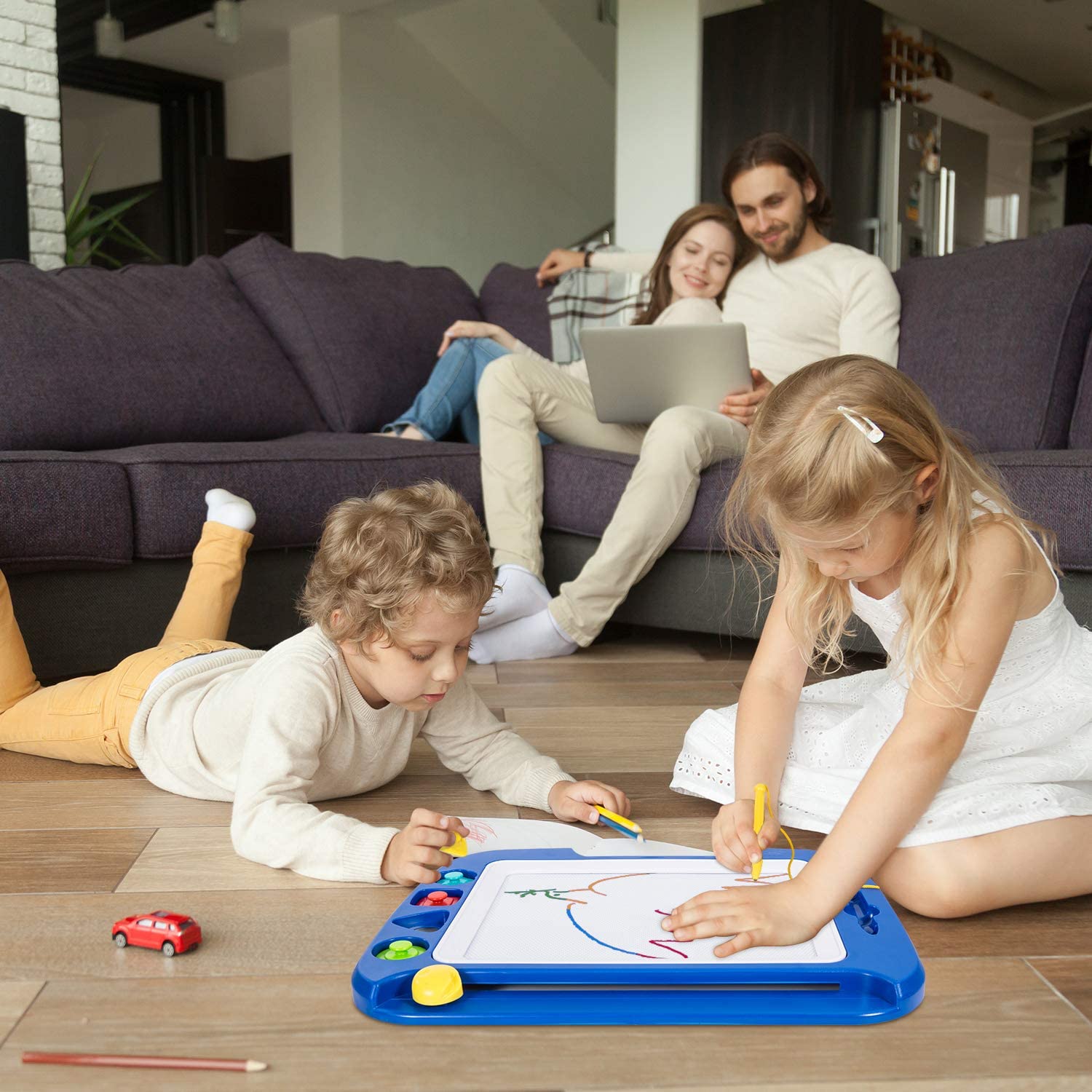 MagniSketch | Magnetic Drawing Board with Four Colors & Stamps | Creative Fun for Kids 6