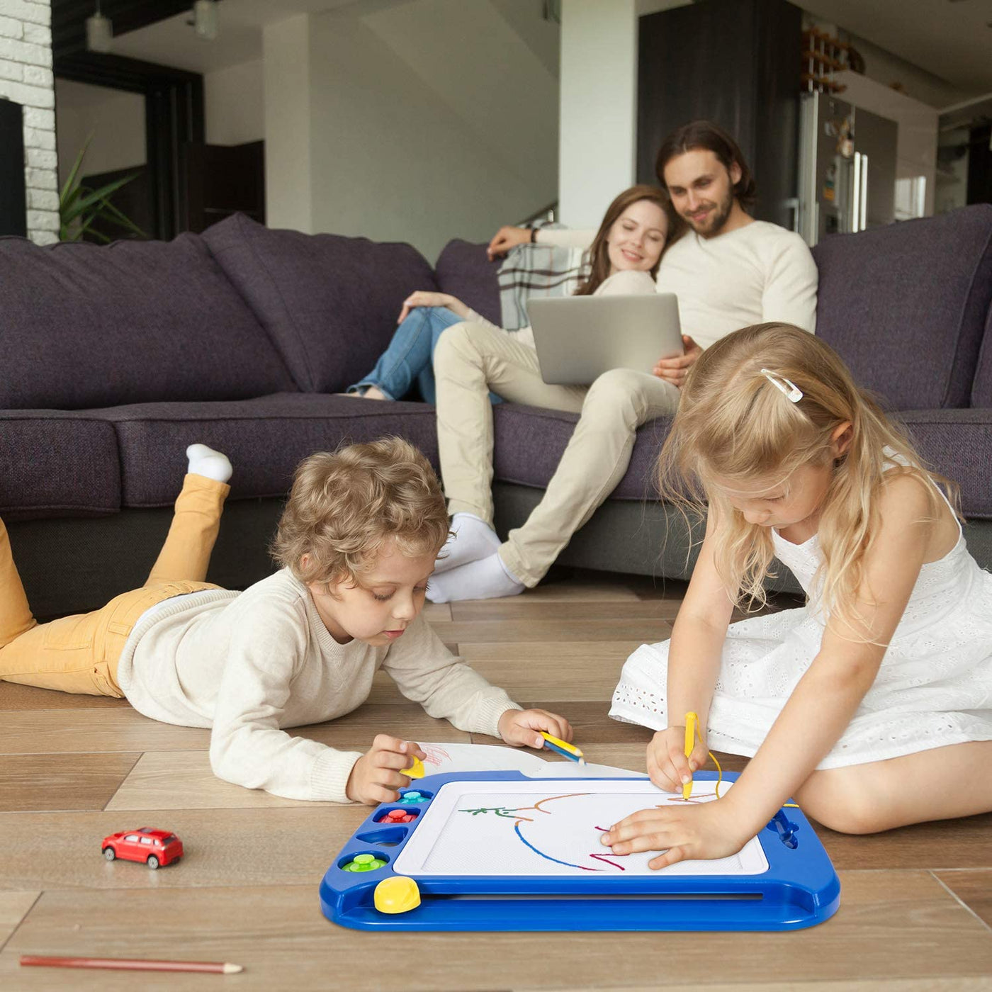 MagniSketch | Magnetic Drawing Board with Four Colors & Stamps | Creative Fun for Kids 6