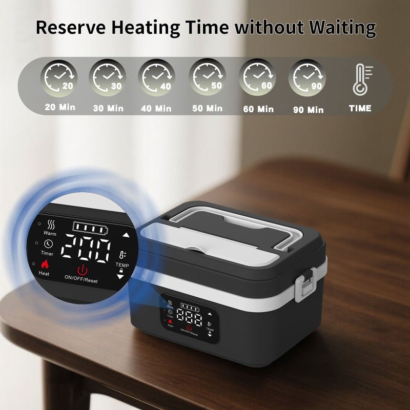 Electric Lunch Box Rechargeable, Stainless Steel Lunch Box Heater 1 L for Work