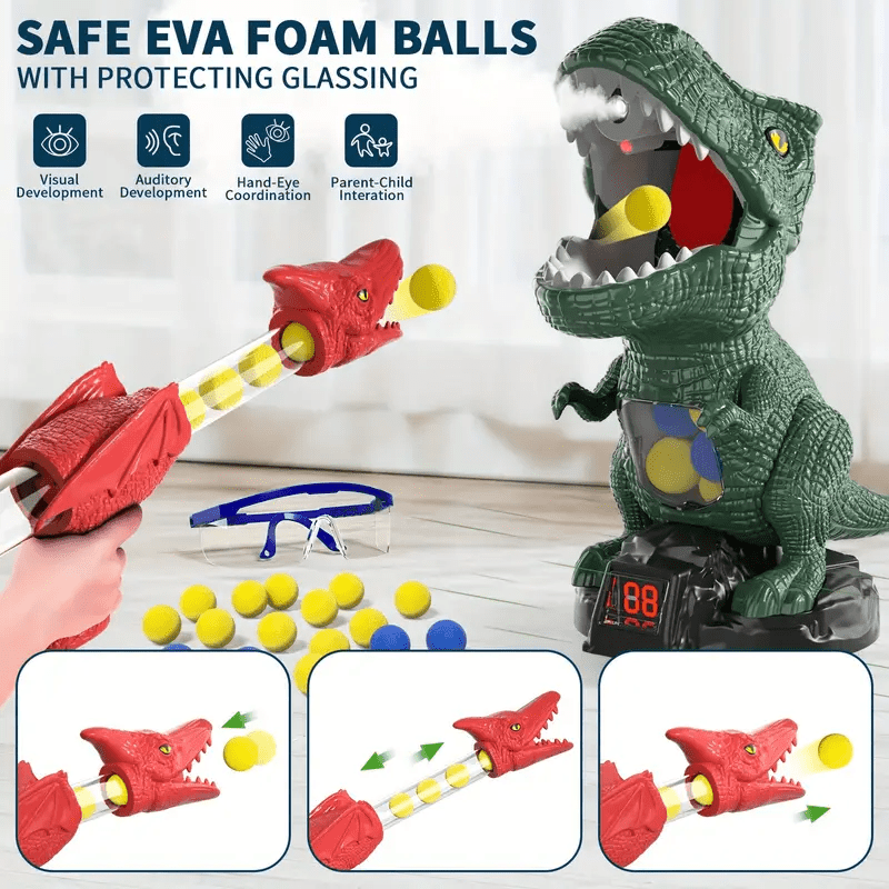 Toy Blasters Dinosaur Shooting Game, Dinosaur Toys for 4 Year Olds with Soft Foam Balls and Target Board_04