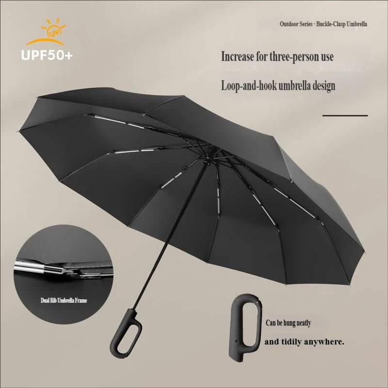 Windproof Umbrella, Automatic Folding Umbrella with One Hand Open and Close, Compact Umbrella for Travel and Strong Wind_07