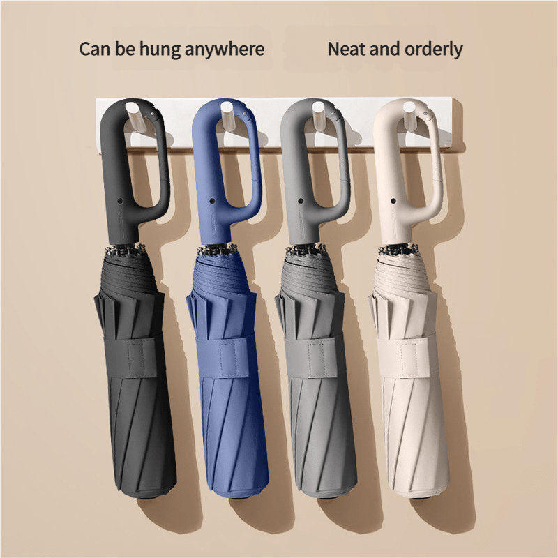 Windproof Umbrella, Automatic Folding Umbrella with One Hand Open and Close, Compact Umbrella for Travel and Strong Wind_03