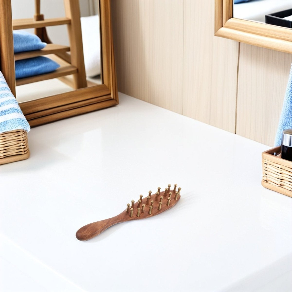 Wooden Hair Comb, Scalp Massager Comb with Dense Teeth, Natural Wood Comb for Scalp Stimulation and All Hair Types_04
