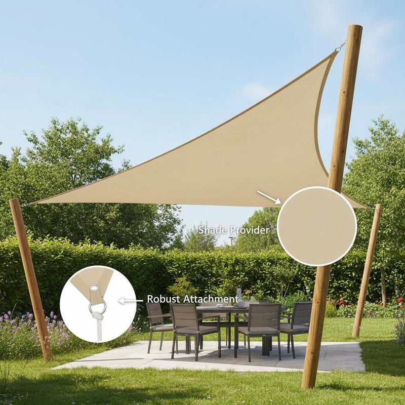 Shade Sail Triangle UV Protective, Garden Shade Sail for Terrace Yard and Balcony, Sun Sail for Camping Areas_16