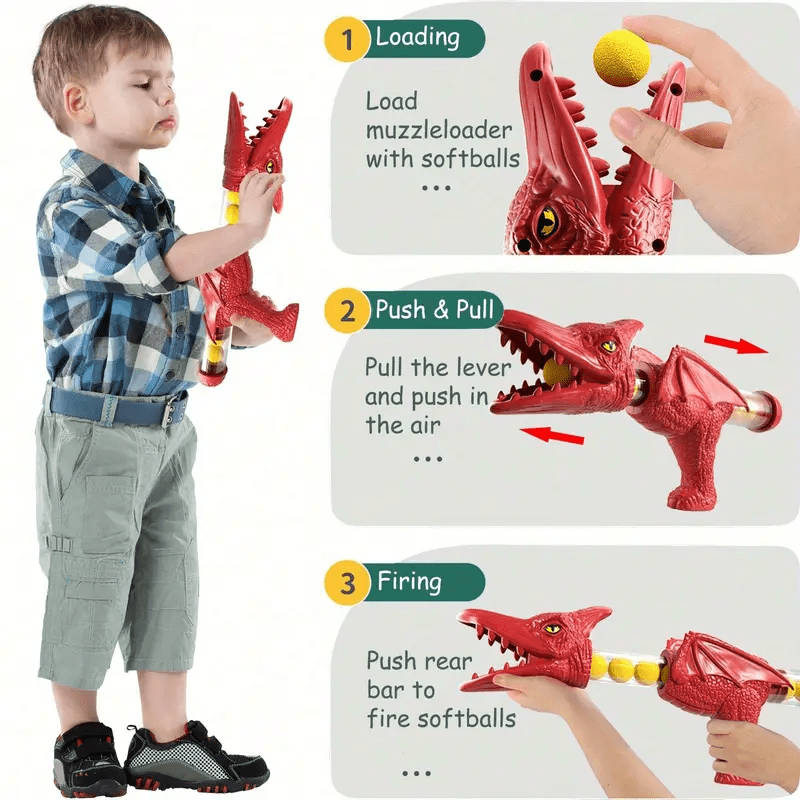 Toy Blasters Dinosaur Shooting Game, Dinosaur Toys for 4 Year Olds with Soft Foam Balls and Target Board_06